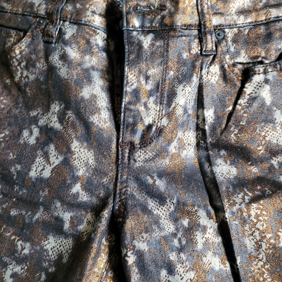 ELSE BRONZE SNAKE SKINNY JEANS SIZE W28 - Picture 9 of 12